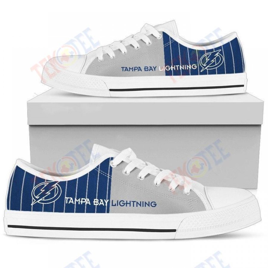 Mens Womens Cool Simple Design Vertical Stripes Tampa Bay Lightning Low Top Shoes Custom Print Footwear Converse Sneakers TMT833