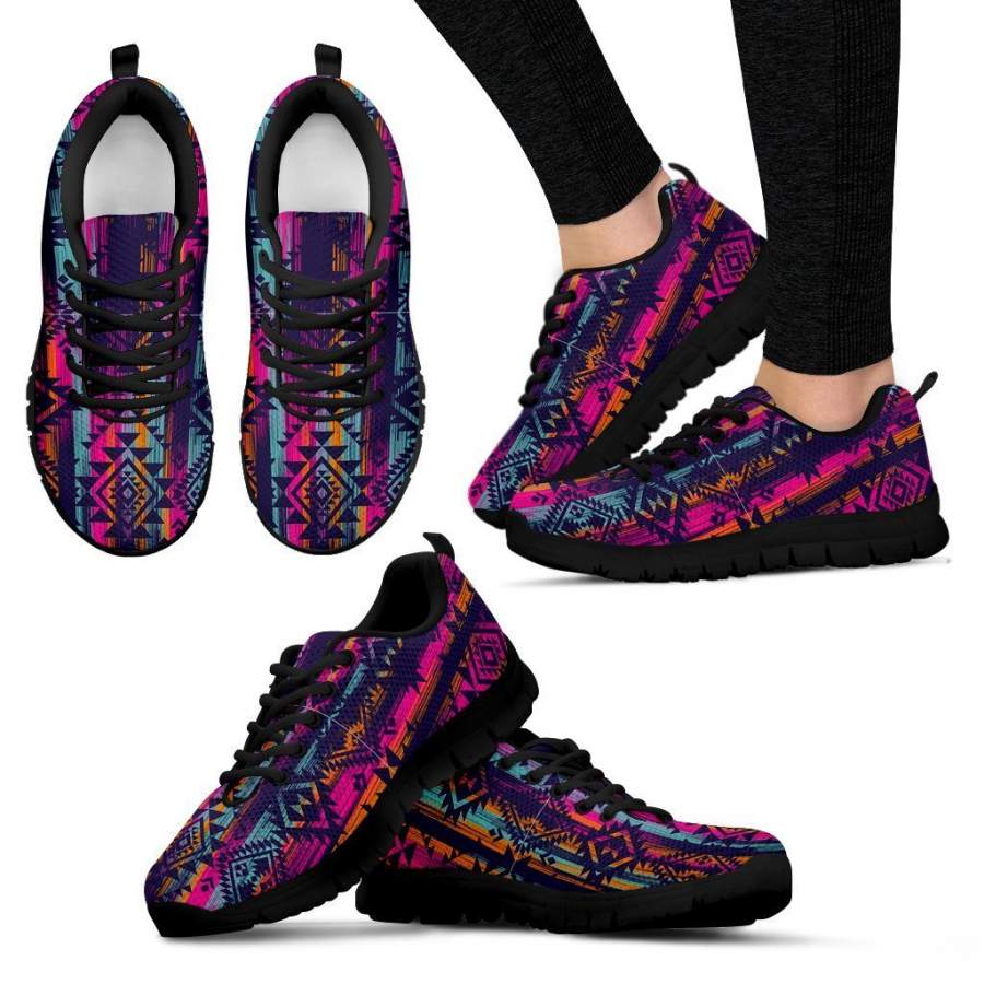 Indians Navajo Aztec Tribal Native American Print Women Shoes Sneakers