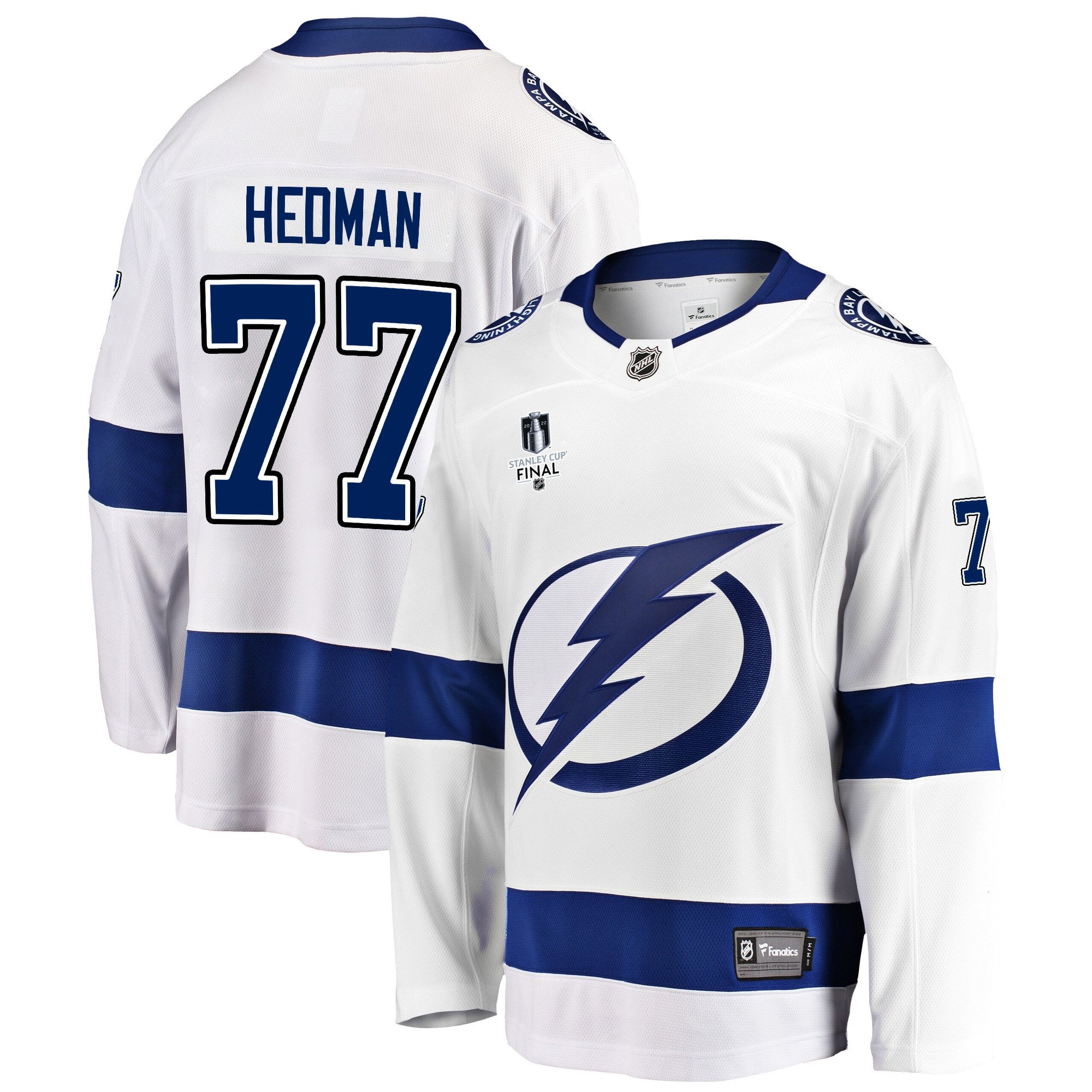 Tampa Bay Lightning Victor Hedman 77 Away 2022 Stanley Cup Final Breakaway Men Jersey – White