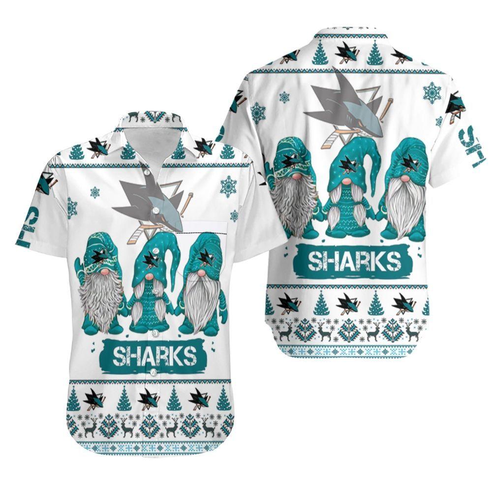 Beach Shirt Christmas Gnomes San Jose Sharks Ugly Sweatshirt Christmas 3D Hawaiian Shirt