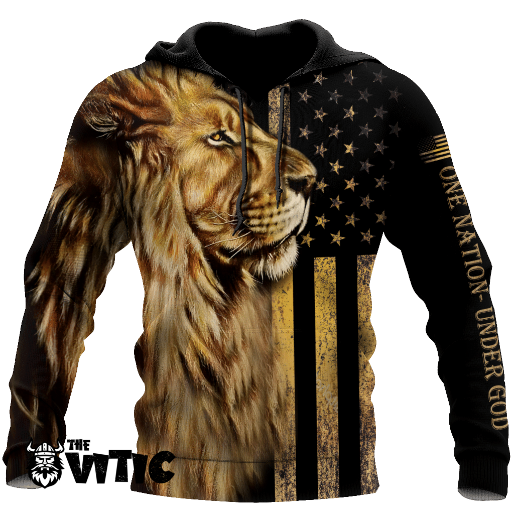 Thevitic™ One Nation Under God – Lion Hoodie HD05311