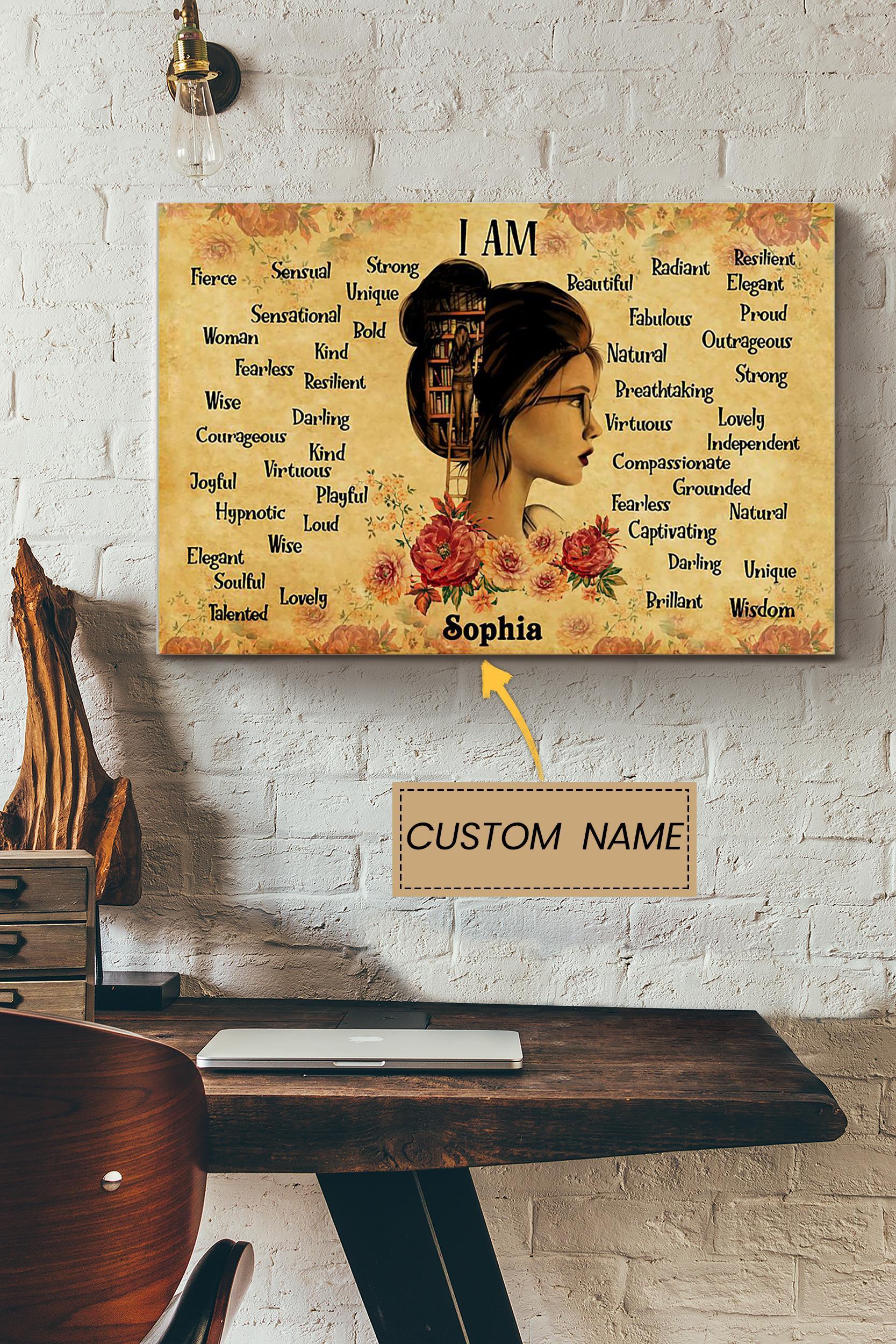 Reading Girl Personalized Poster – Women Wall Art – Gift For African Woman Home Decor Book Lover Poster