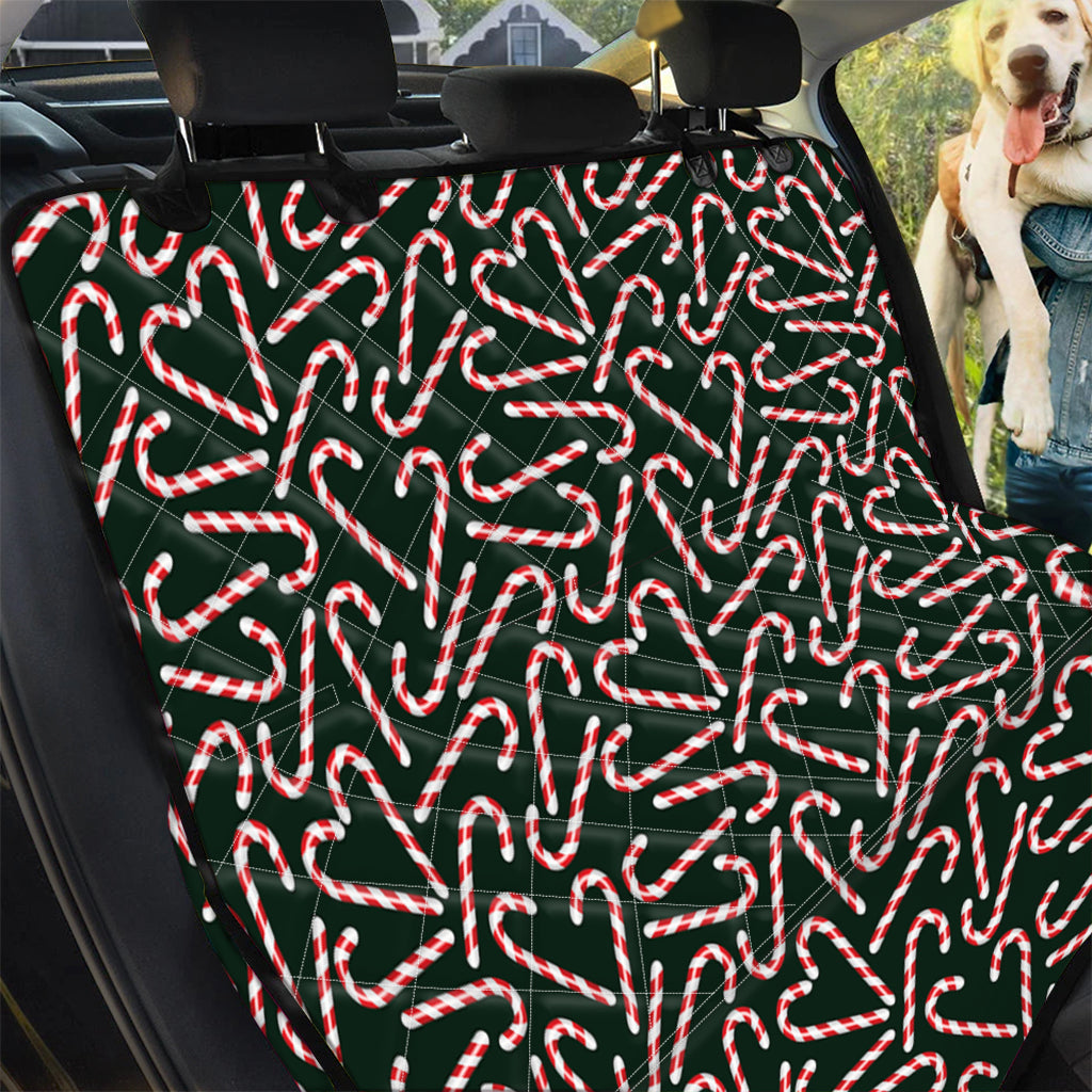 Christmas Candy Cane Pattern Print Pet Car Back Seat Cover