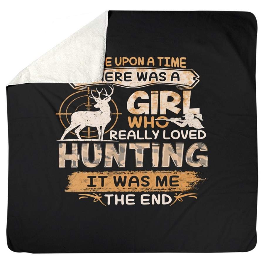 Hunting Deer Girl Loves Hunting Sherpa Blanket