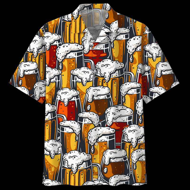 Beer Glass Pattern Hawaii Aloha Shirts Summer Holiday Ha31667