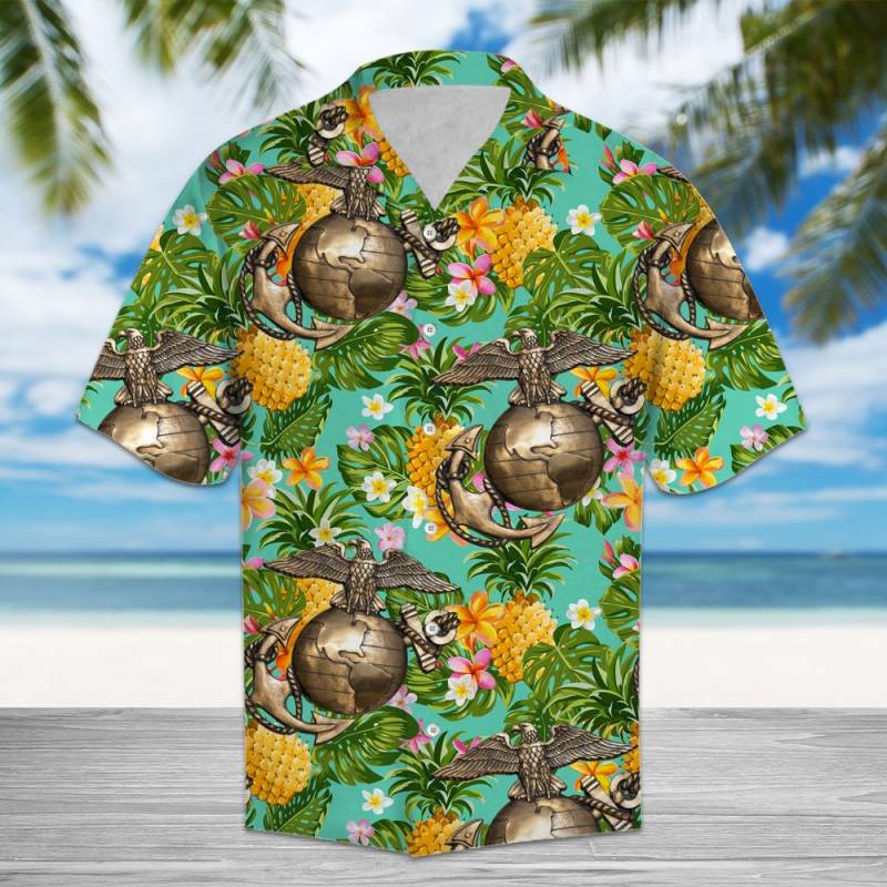 Tropical Pineapple Marine Corps Hawaii Shirt Ha64484