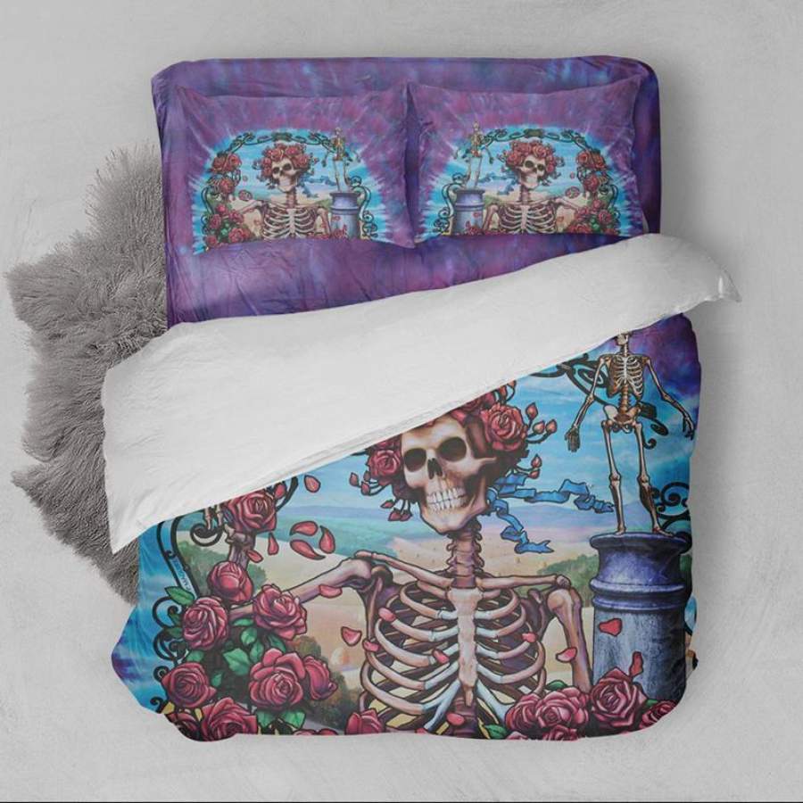 3D Flower SKULL Bedding Set Duvet/quilt Cover Pillowcases