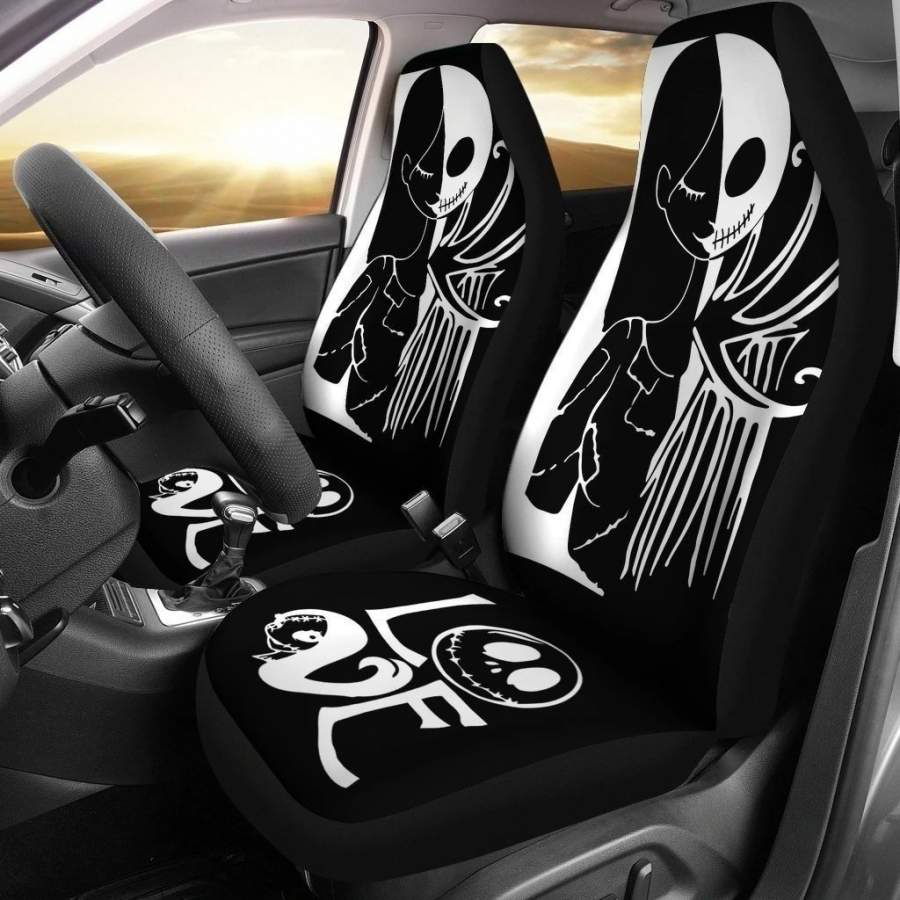 Jack and Sally Half Face Car Seat Covers