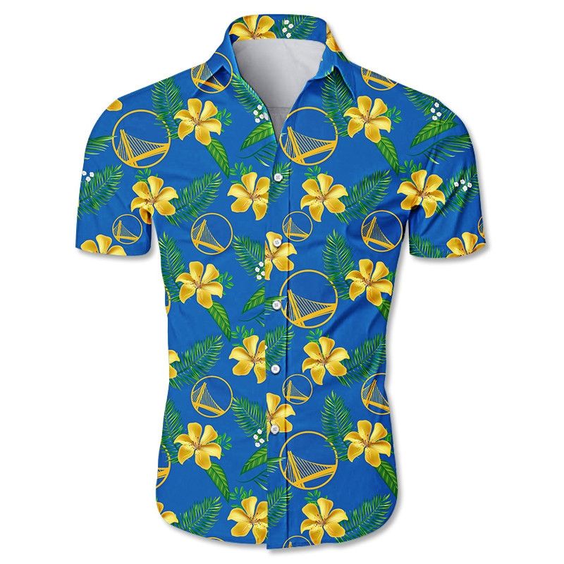 Nba Golden State Warriors Tropical Flowers Trendy Hawaiian Shirt Aloha Shirt