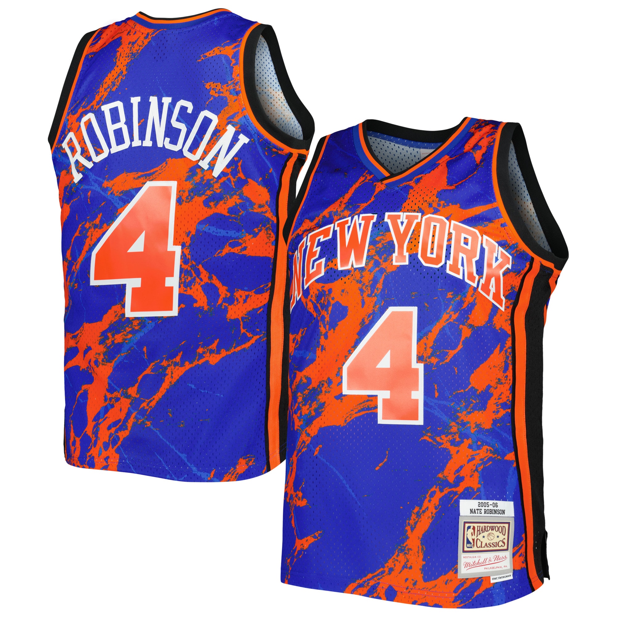 Nate Robinson New York Knicks Mitchell & Ness 2005/06 Hardwood Classics Marble Swingman Jersey – Blue