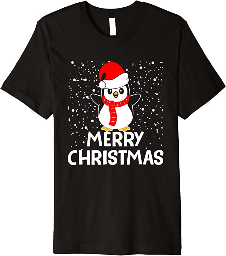 Merry Christmas Cute Penguin Animal Winter Xmas Bird Lover Premium T-Shirt