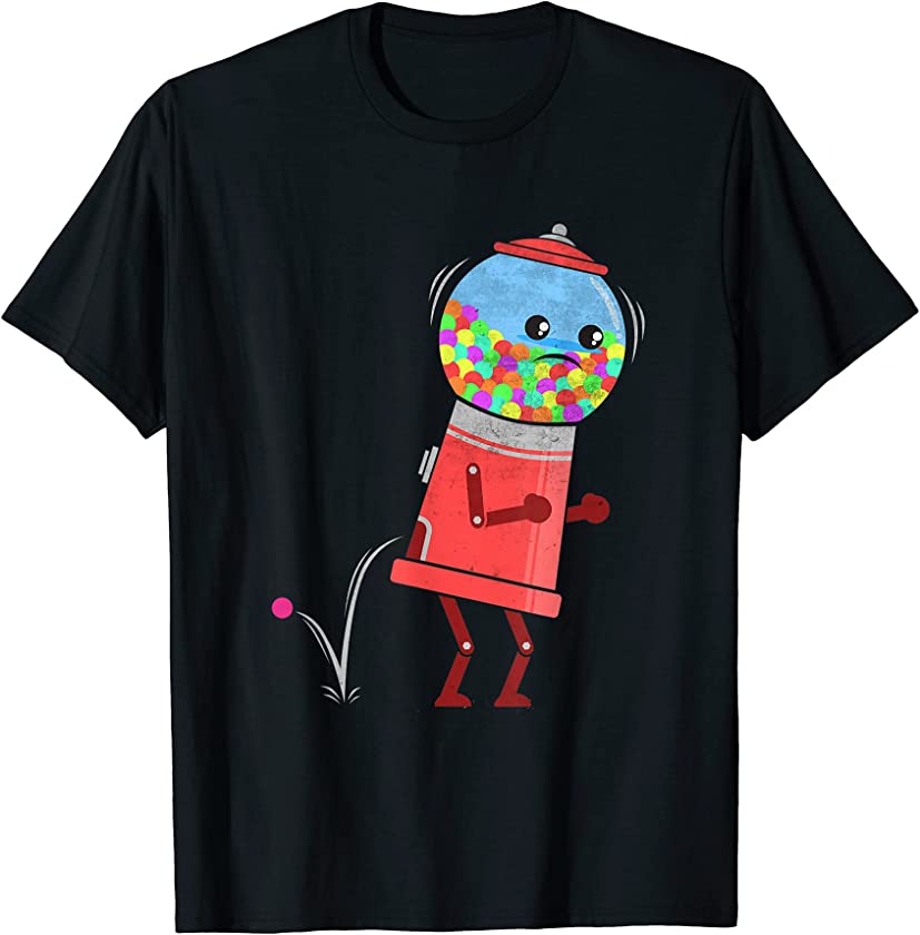 Vintage Gum Ball Machine Funny Novelty Old Fashioned Retro T-Shirt