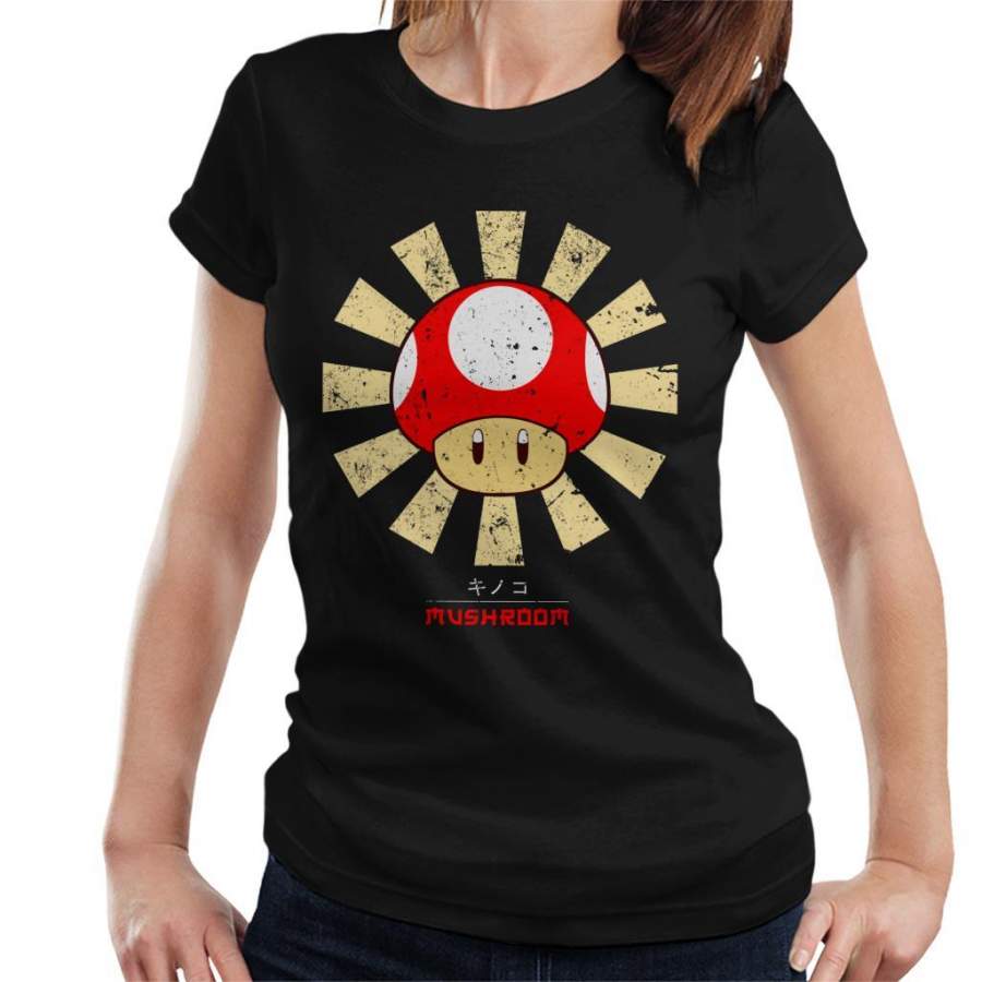 Super Mario Mushroom Retro Japanese Women’s T-Shirt