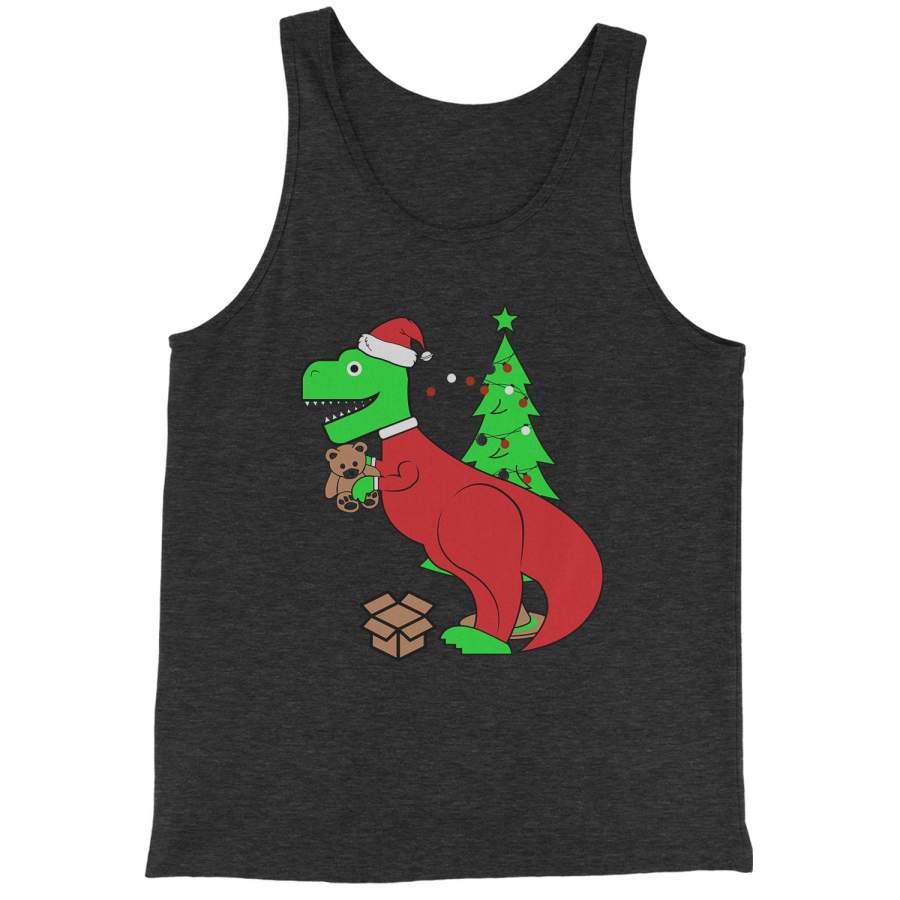 Tyrannosaurus Rex Ugly Christmas Jersey Tank Top for Men