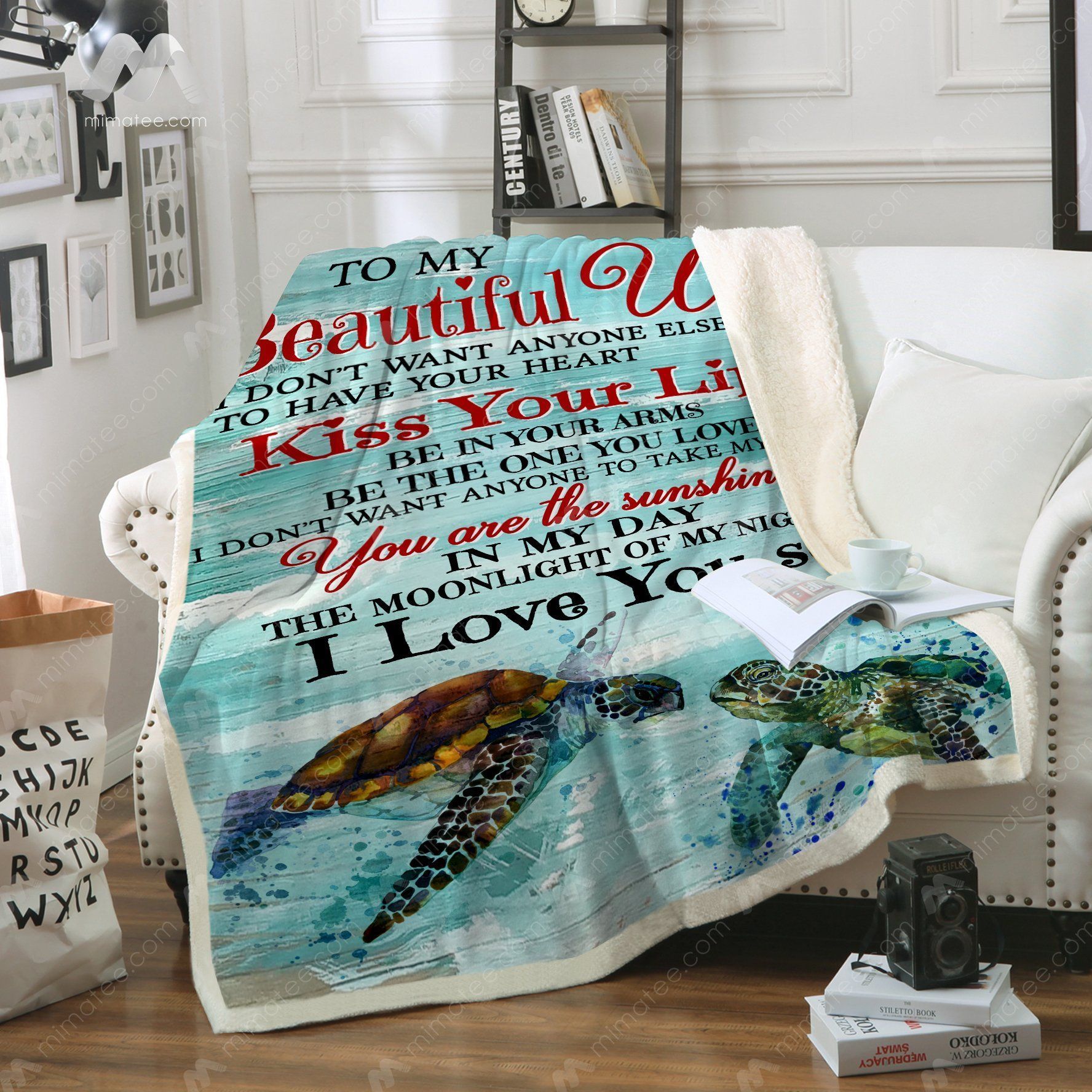 To My Wife Kiss Your Lips Be In Your Arms – Graphic Design – Fleece Blanket