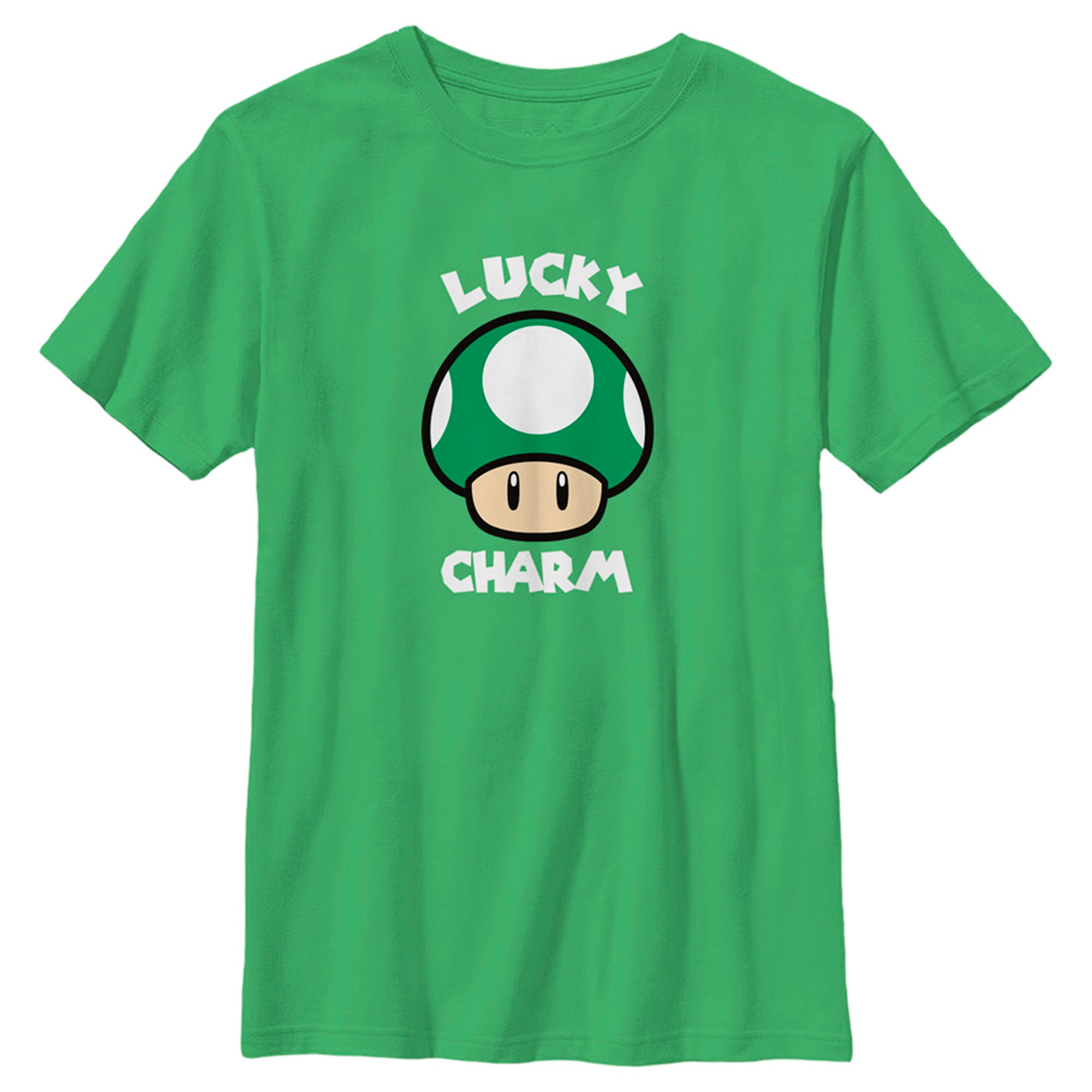 Boy’S Nintendo Super Mario St. Patrick’S Day Extra Life Mushroom Lucky Charm T-Shirt