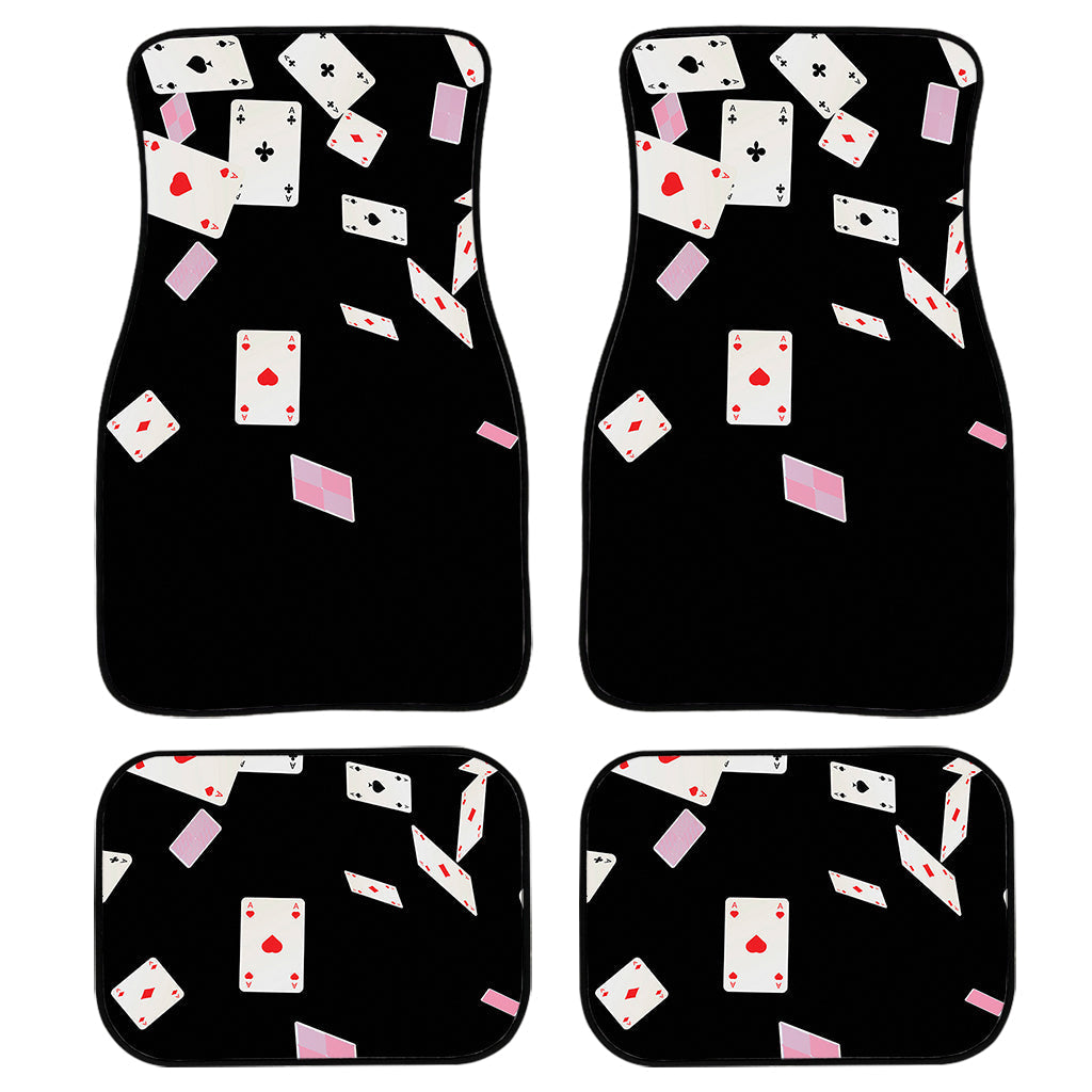 Falling Casino Card Print Front And Back Car Floor Mats, Front Car Mat