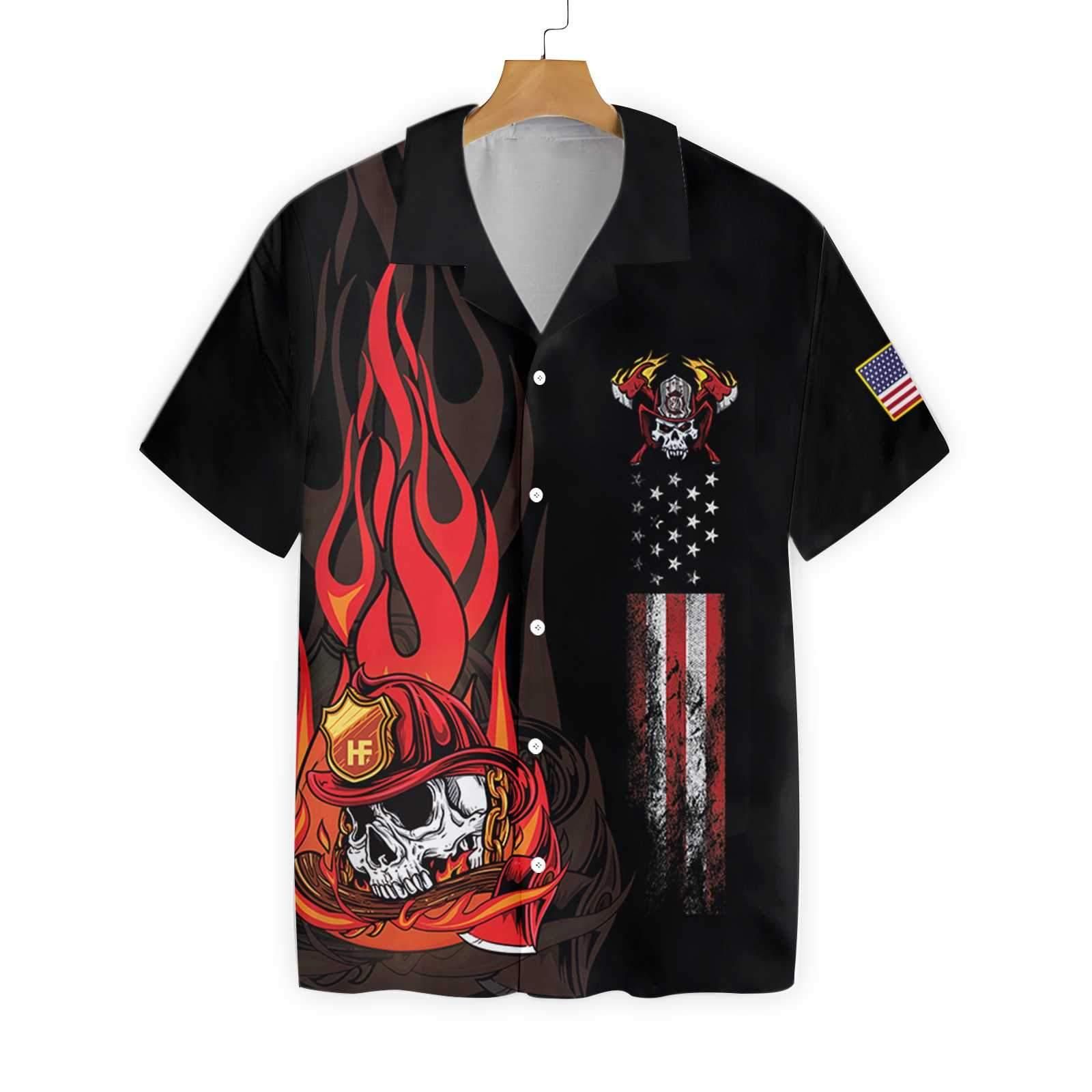 Firefighter Skull Flame 0104 Hawaii Shirt Ha83012