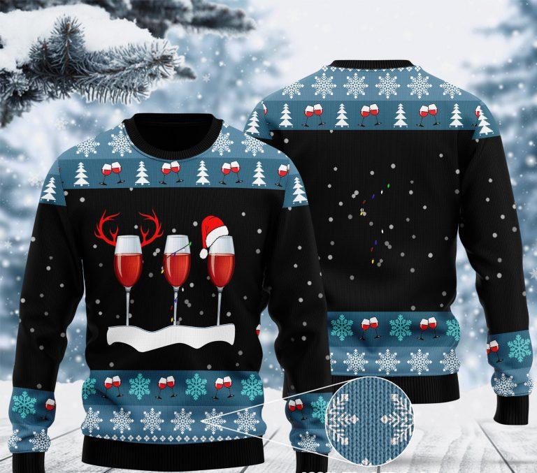 Xmas With Red Wine Ugly Christmas Sweater | For Men & Women | Adult | Us5612