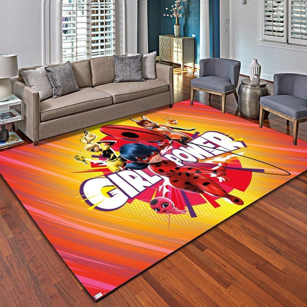 Miraculous Girl Power Area Rug, Living Room Carpet