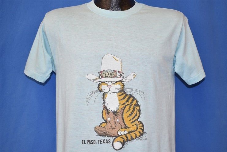 80S El Paso Texas Tabby Cat Cowboy Shirt