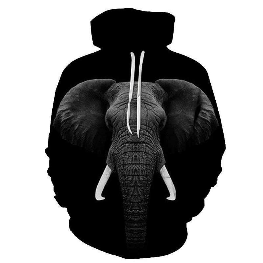 Regal Elephant Face Hoodie Unisex 3D All Over Print