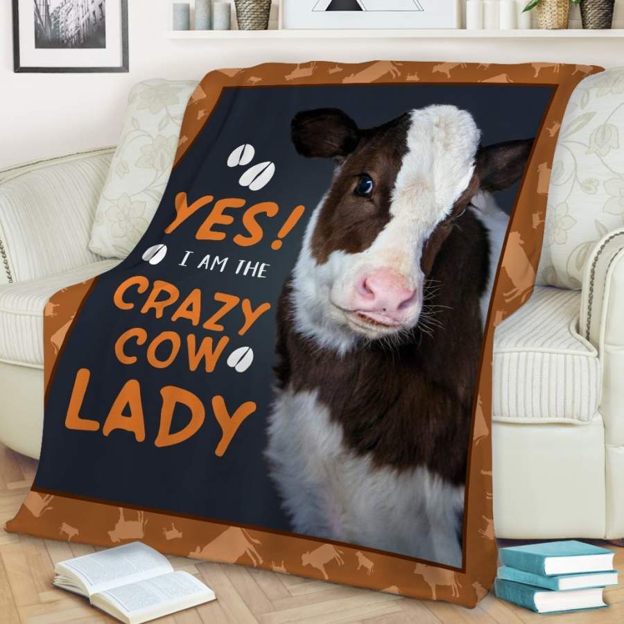 I Am The Crazy Cow Lady Blanket Funny Gift For Cows Lovers