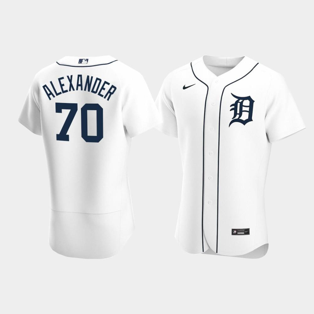 Tyler Alexander 70 Detroit Tigers White Home Jersey