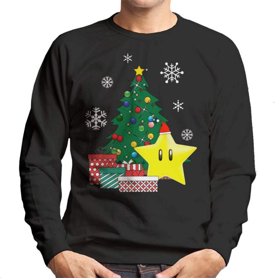 Mario Star Around The Christmas Tree Men’s Sweatshirt