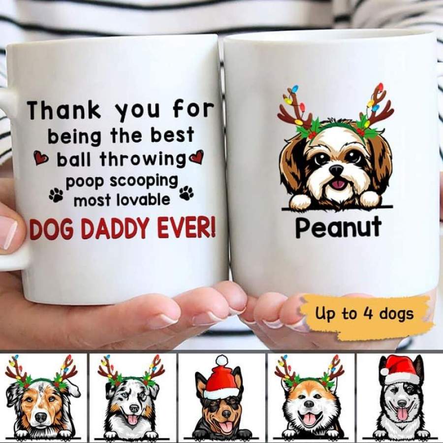 Most Lovable Dog Dad Christmas Personalized Mug