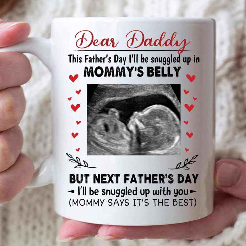 Personalized This Father’S Day Snuggle With You The Bump Mug Gift For Daddy To Be