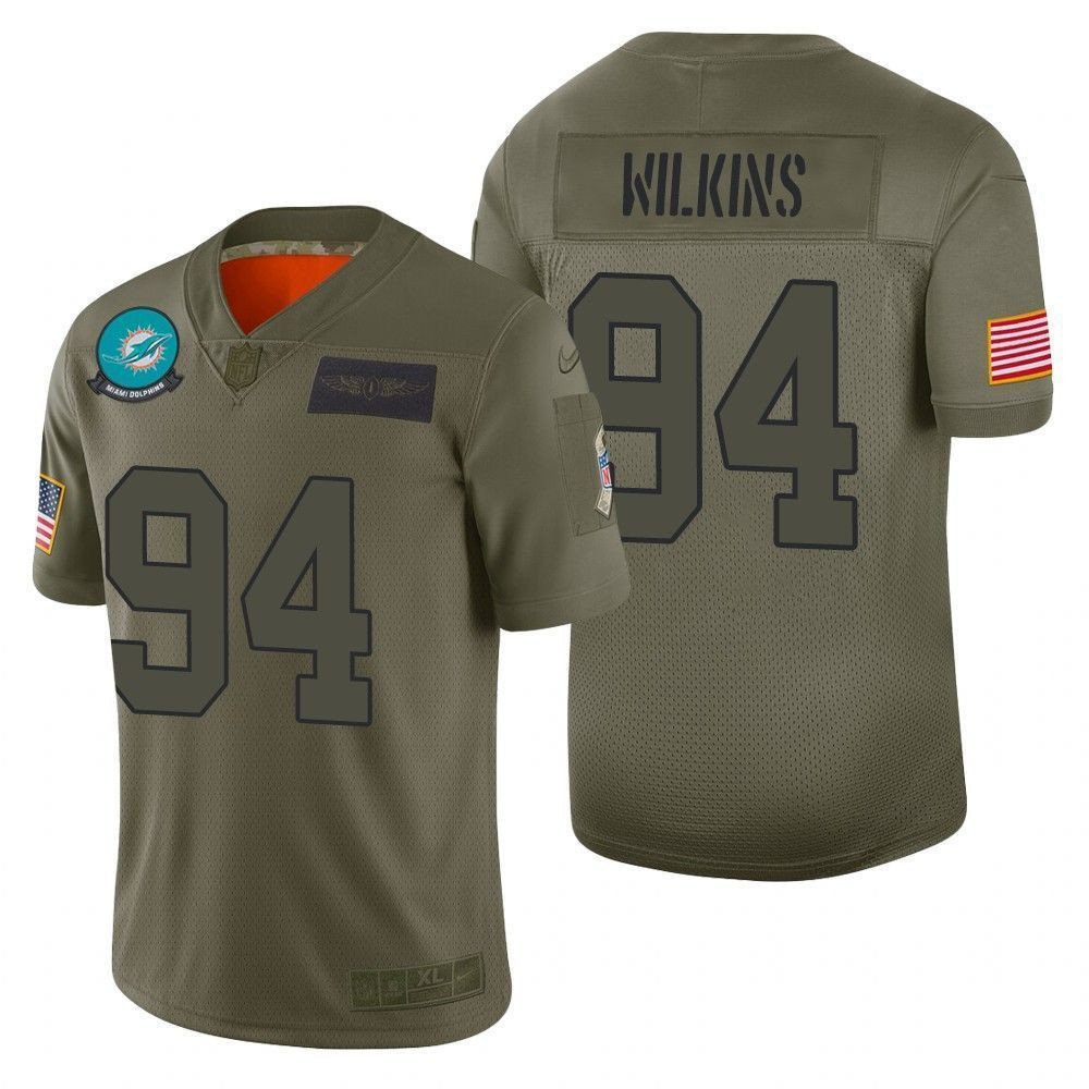 Miami Dolphins Christian Wilkins Camo 2021 Salute To Service Limited 3D Jersey