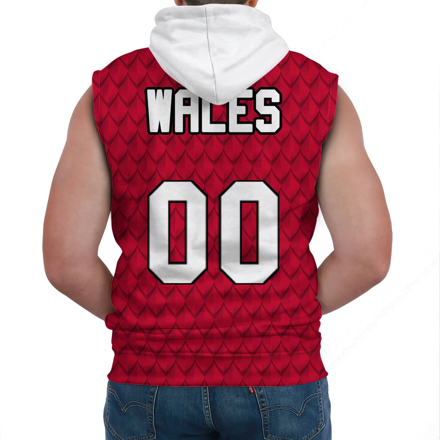 (Custom) Wales Dragon Sleeveless Hoodie Euro Soccer A27