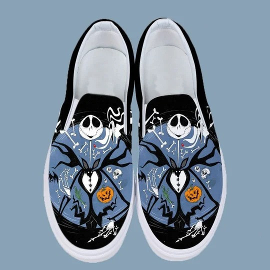 Jack Skellington Character Christmas Gift Design Gift For Fan Art Custom Shoes Slip On Shoes For Men And Women