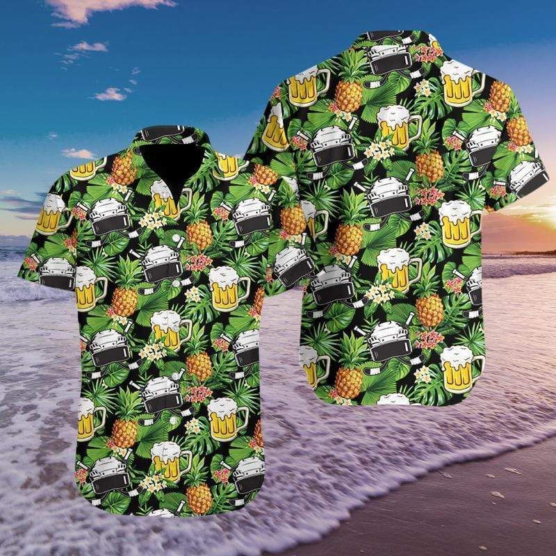 Shop Hockey And Beer Hawaii Aloha Shirts Ha58384