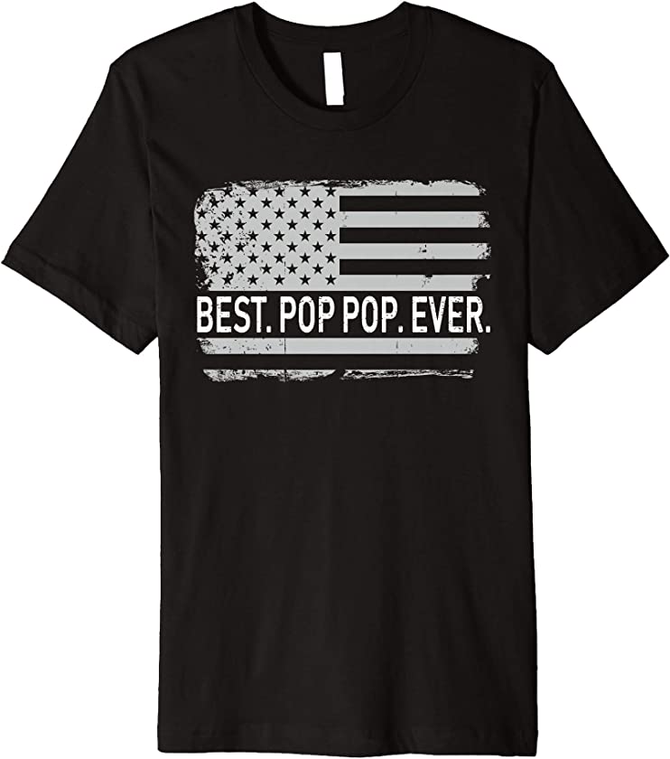 Best Pop Ever Vintage American Flag T-Shirt for Dad Papa Premium T-Shirt