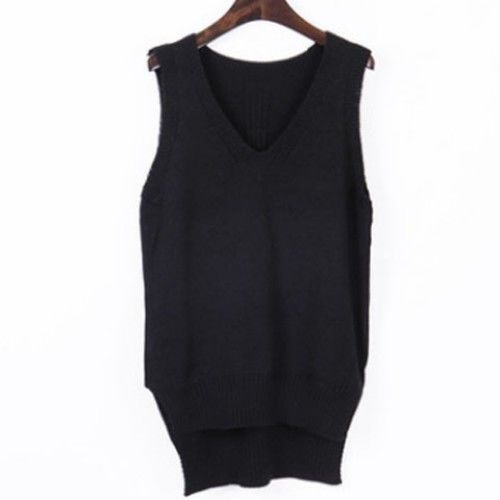 Woman Sweaters Sweater Vest Women’s Slim V-neck Knitted Mid-Length Sleeveless Spring Autumn Women Femme Chandails Pull Hiver alx