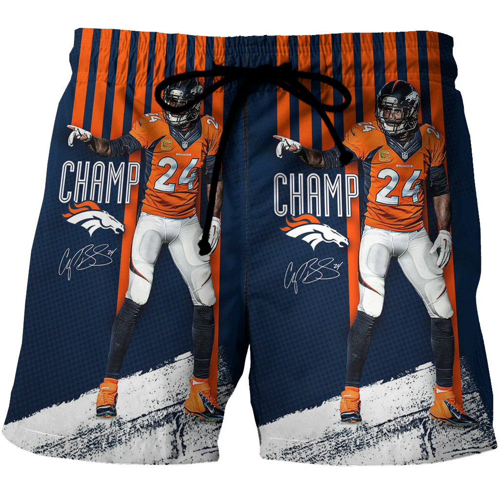 Denver Broncos Champ Bailey1 3D All Over Print Summer Beach Hawaiian Short