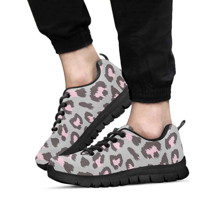 Grey and Pink Leopard Men’s Sneakers