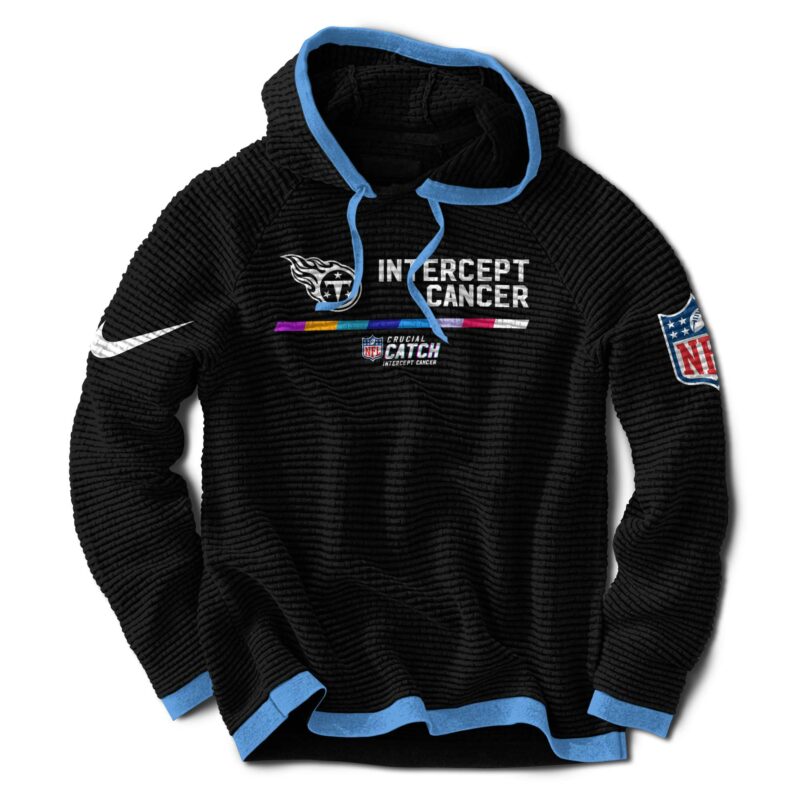 Tennessee Titans Intercept Cancer Hooded Long Sleeve Loose Print Sweatshirt