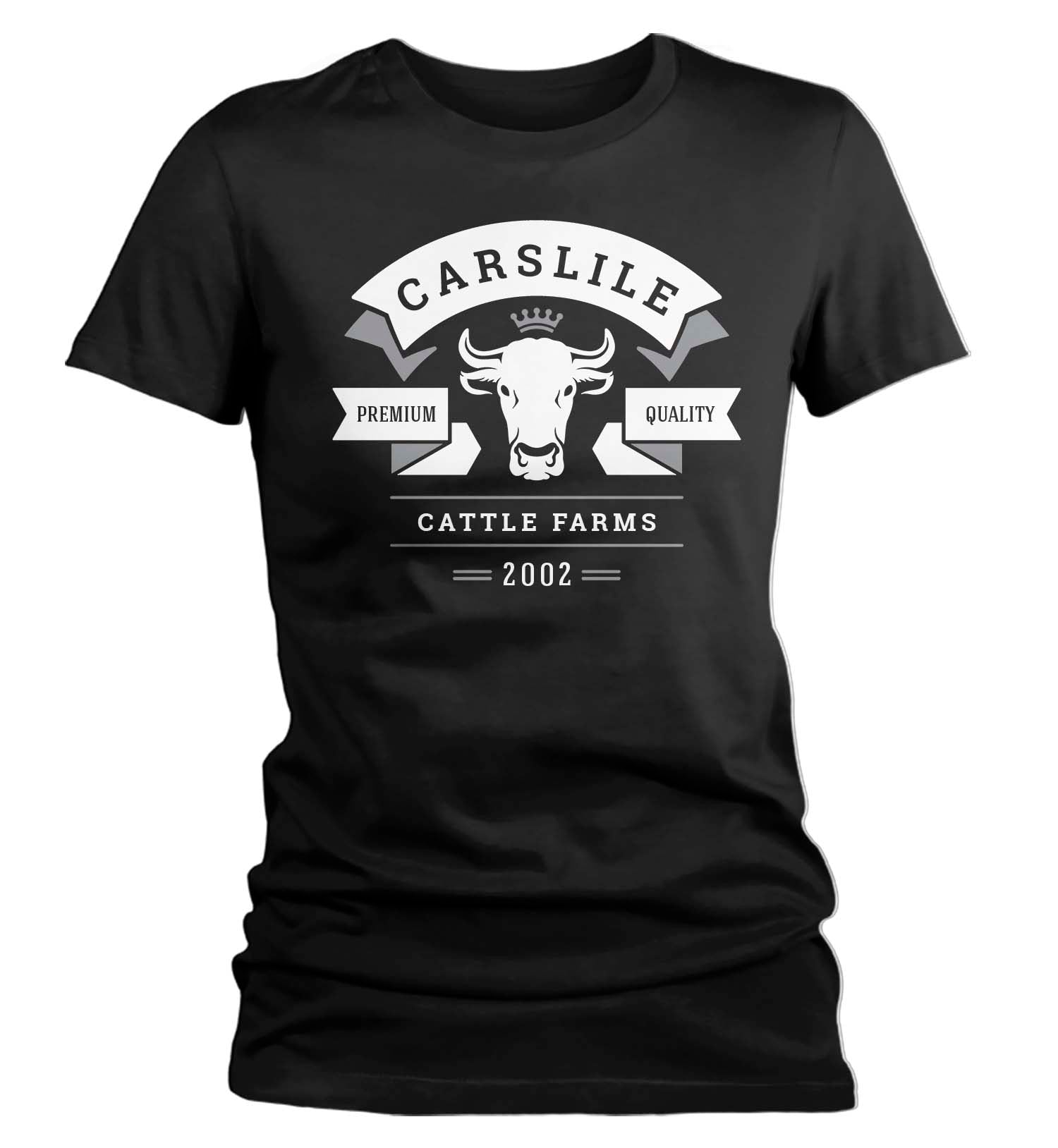 Women’S Personalized Cattle Ranch Shirt Cow Farm Shirt Farmer Gift Idea Custom Bull Shirt Rancher Shirts Ladies V Neck
