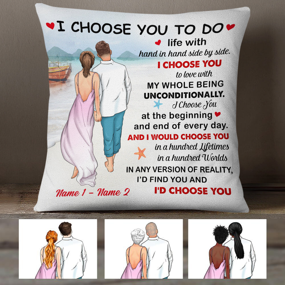 Personalized Summer Beach Couple Love Pillow Jn104 87O34 (Insert Included)