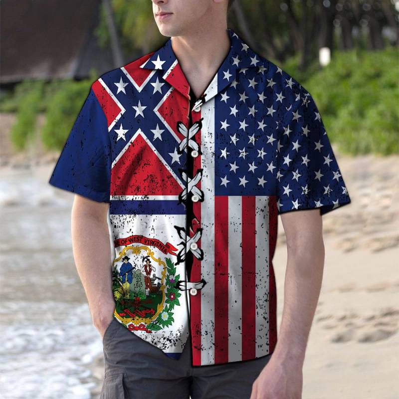 West Virginia Confederate USA G5730- Hawaiian Shirt