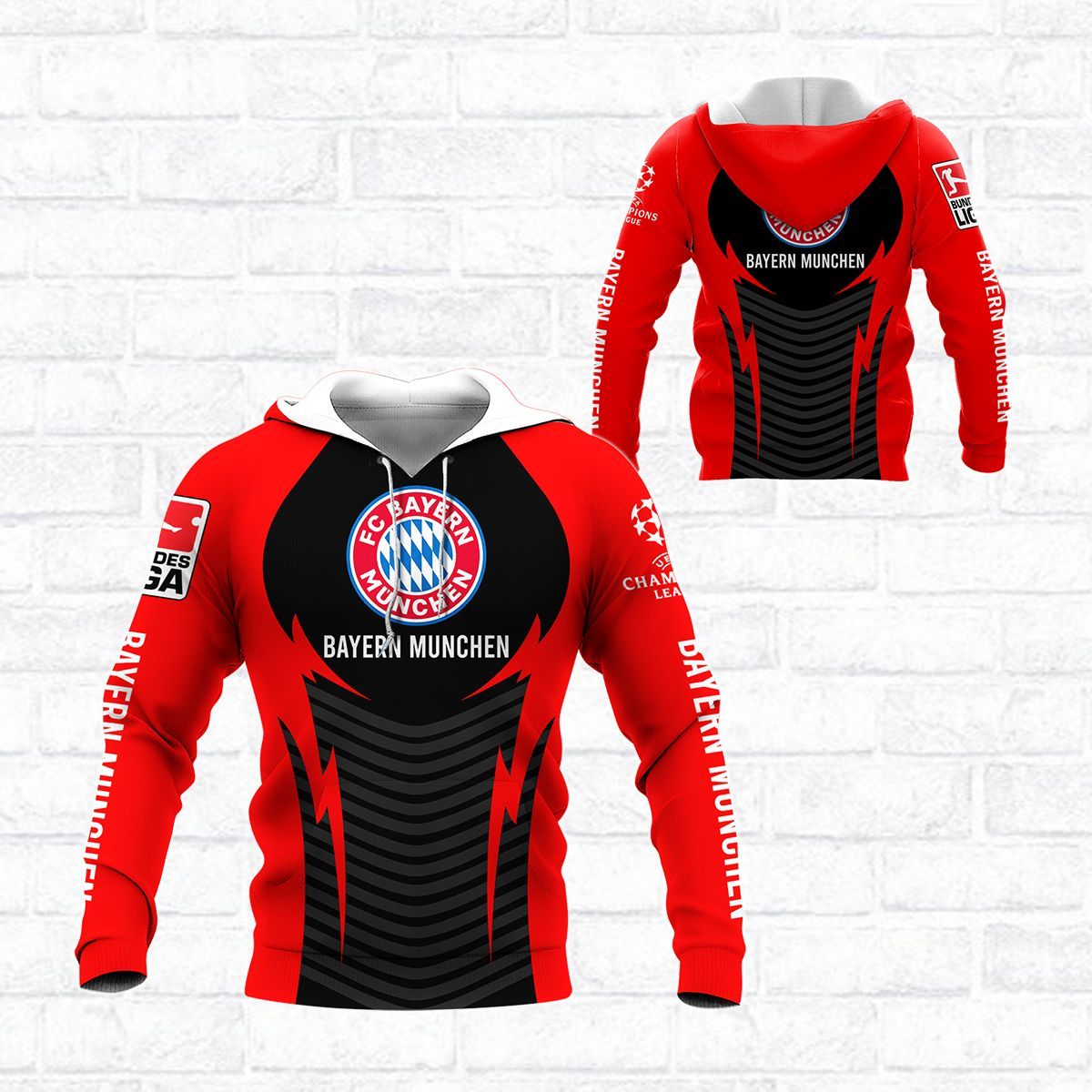 3D All Over Printed Bayern Munchen LPH-HL Shirts Ver 1 (Red)