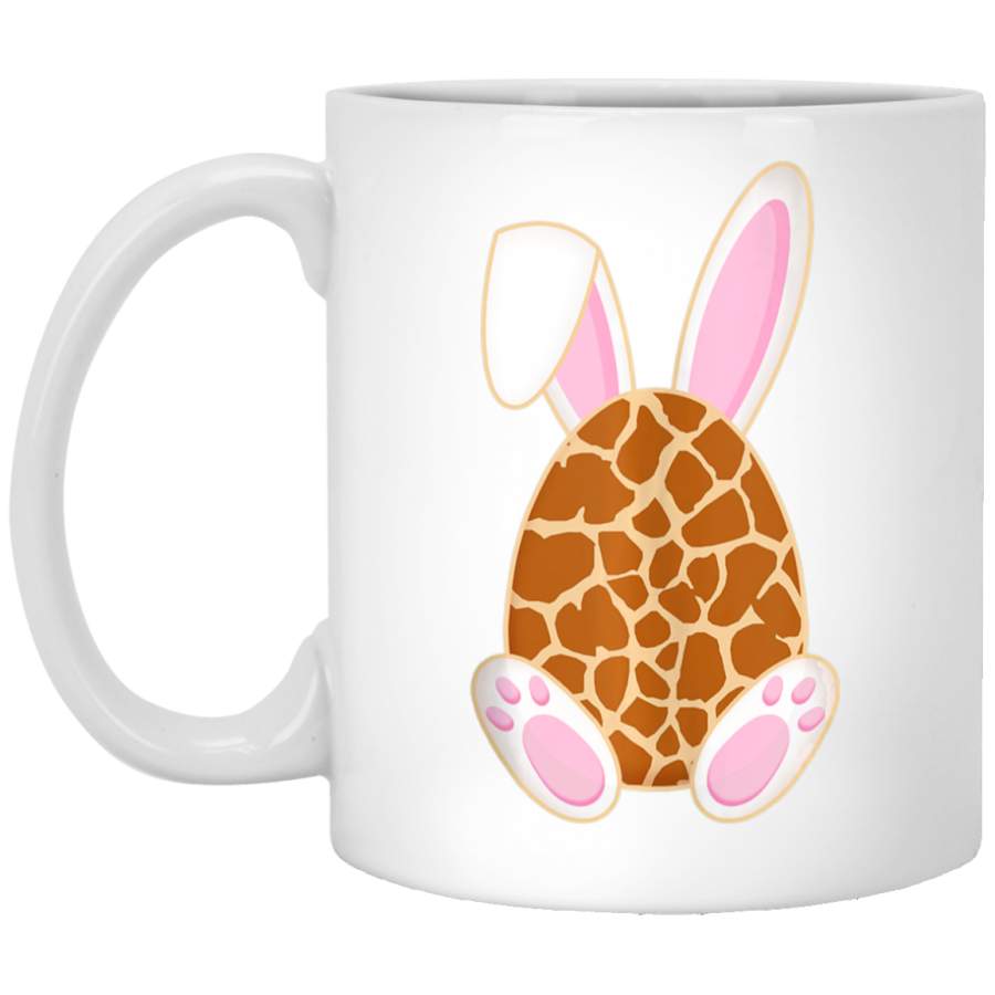 Bunny Easter egg Giraffe print gift Rabbit Ear Easter Day 11oz 15oz White Mug Happy Easter Day Funny Colors Eggs Bunny Ears Peeps Cute