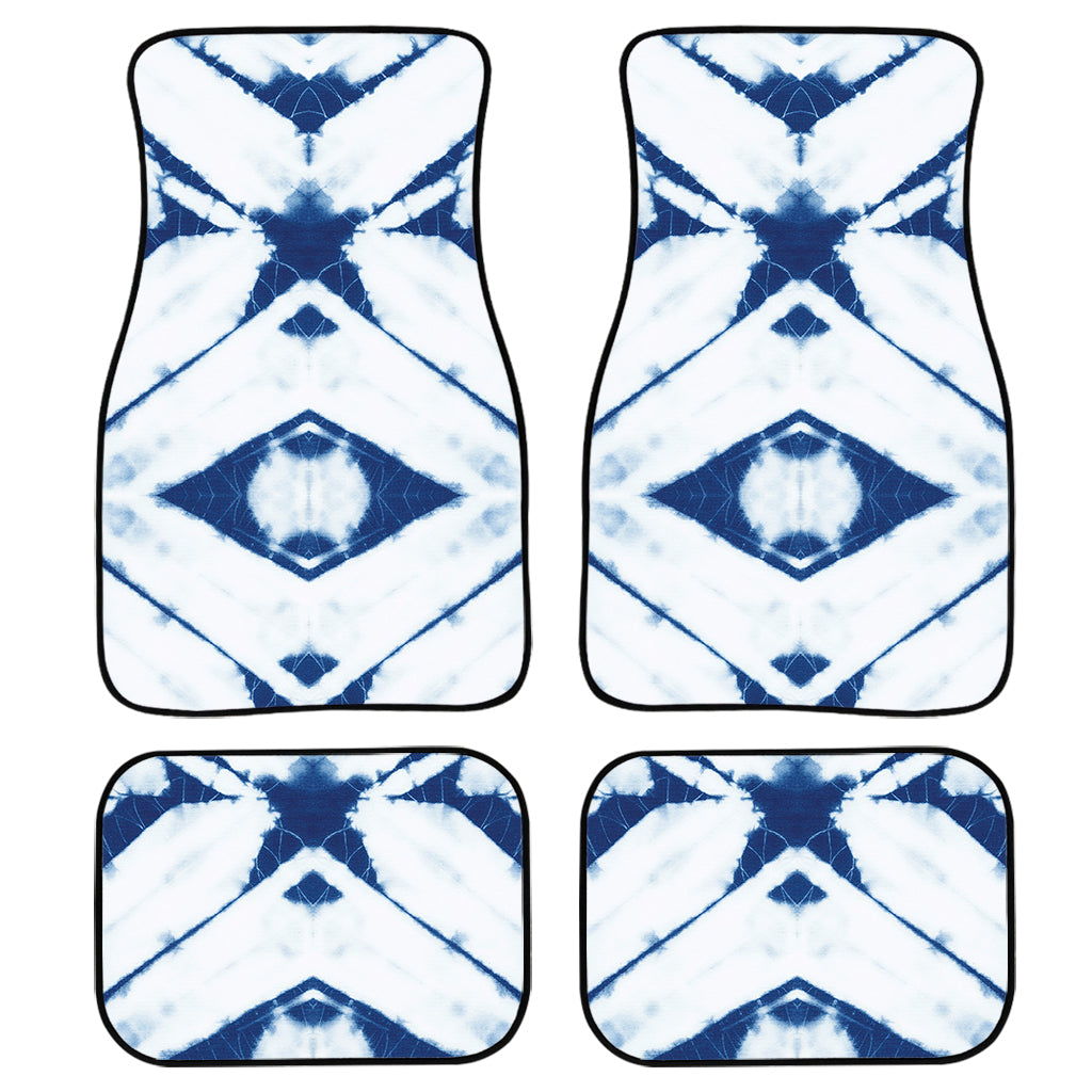 Tie Dye Shibori Pattern Print Front And Back Car Floor Mats, Front Car Mat