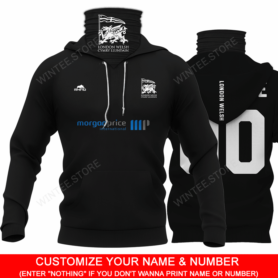 16LondonWelsh001 |HoodieMask| CUSTOMIZE YOUR NAME & NUMBER | HOT SALE 3D PRINTED