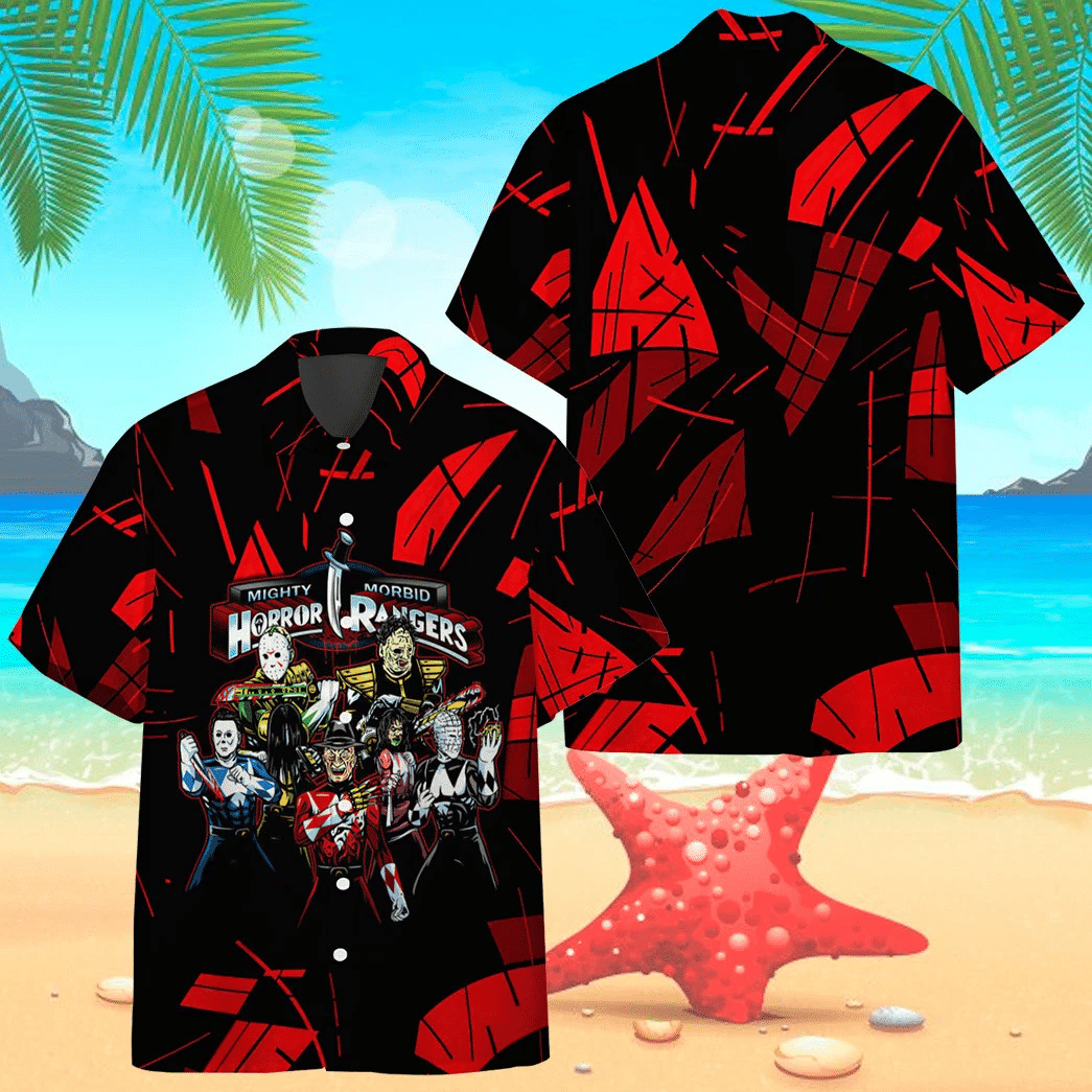 3D Horror Rangers Custom Hawaii Shirt | Hawaiian Shirt For Women Men | Hawaiian Shirt Custom