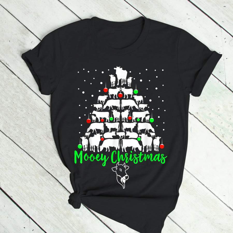 Christmas Cow T Shirt Mooey Christmas Tree Cow Lovers T-Shirt