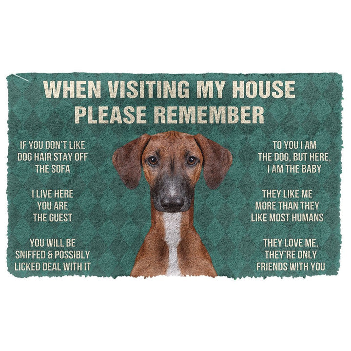 Waybackapparel Please Remember Azawakh Dogs House Rules Custom 3D Doormat